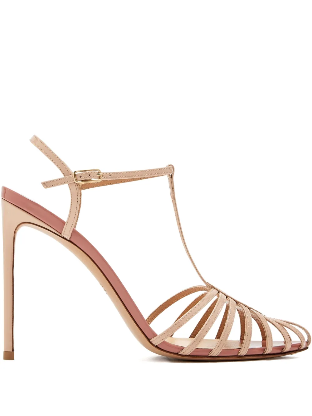 Francesco Russo T-bar caged sandals Neutrals