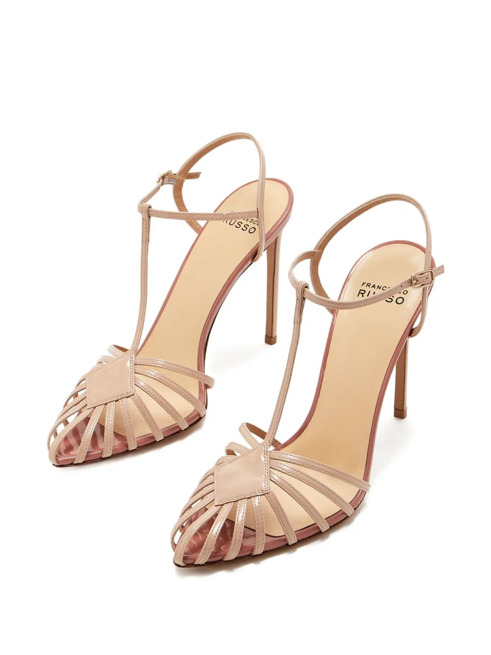 Francesco Russo T-bar caged sandals Neutrals