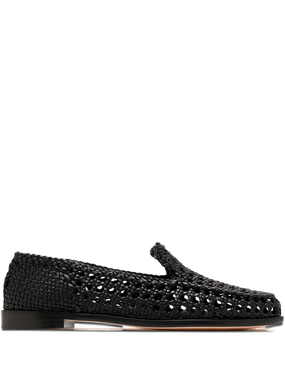 DRAGON DIFFUSION woven leather loafers Black