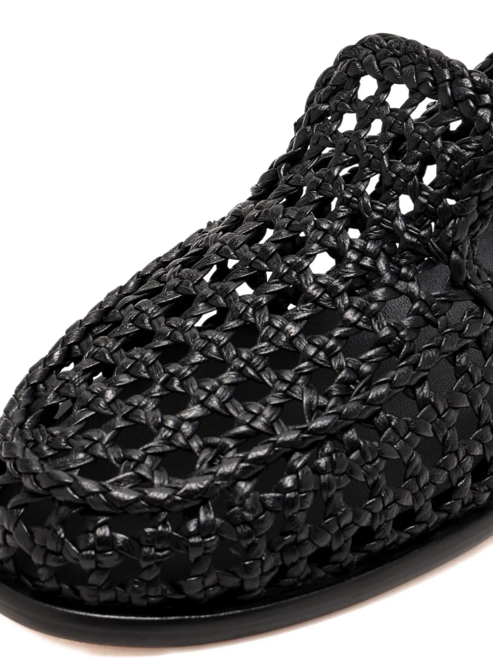 Dragon Diffusion Woven Leather Loafers In Black