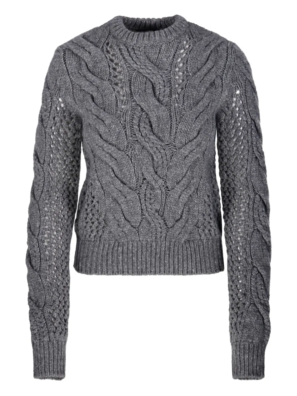 cable-knit eyelet-detail sweater