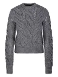 Sportmax cable-knit eyelet-detail sweater - Grey
