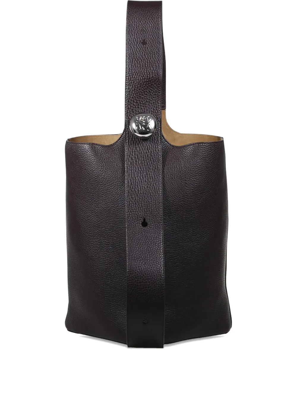 LOEWE large Pebble button tote bag | Brown | Image 1