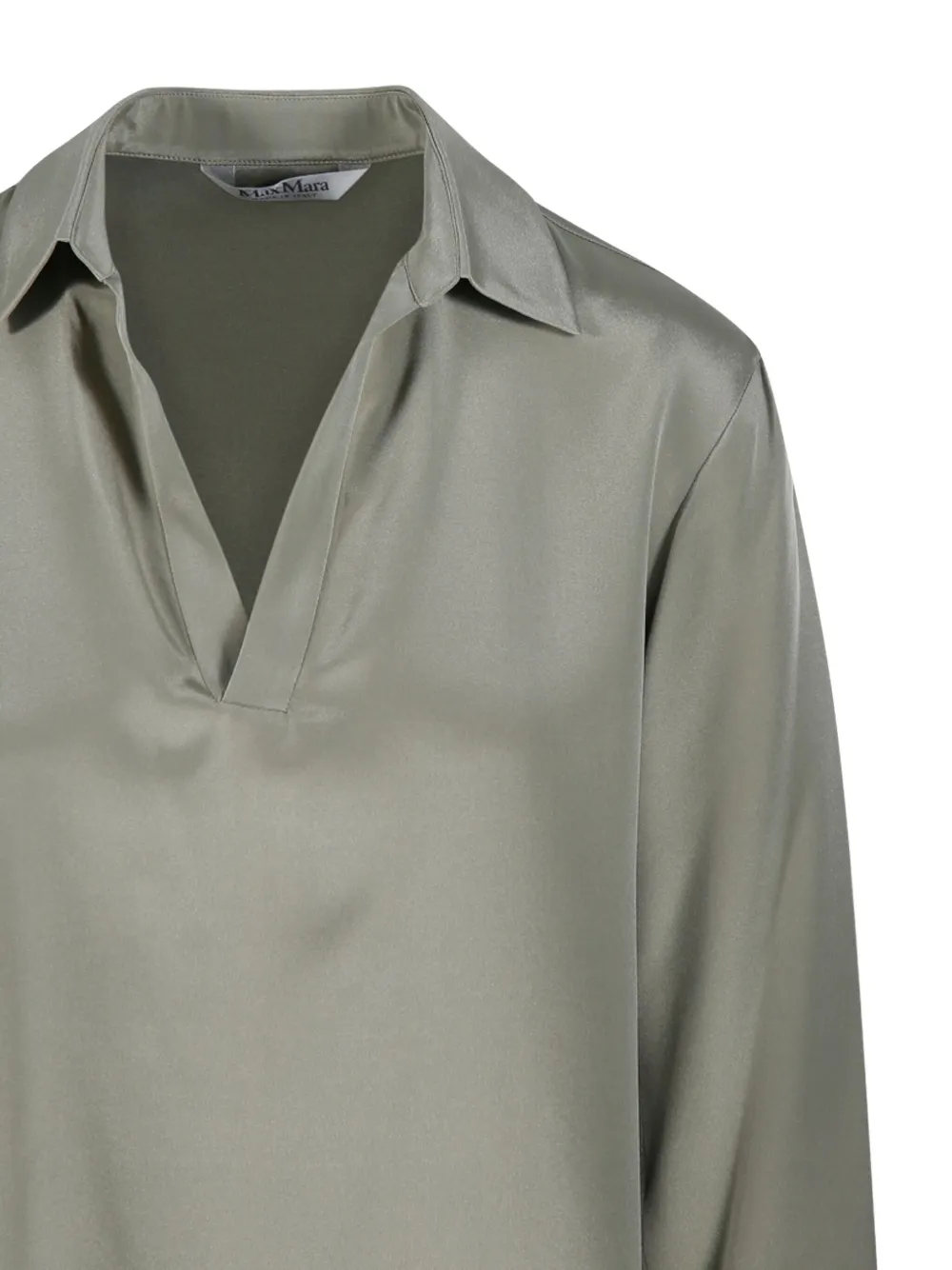 Max Mara Blouse met V-hals Groen