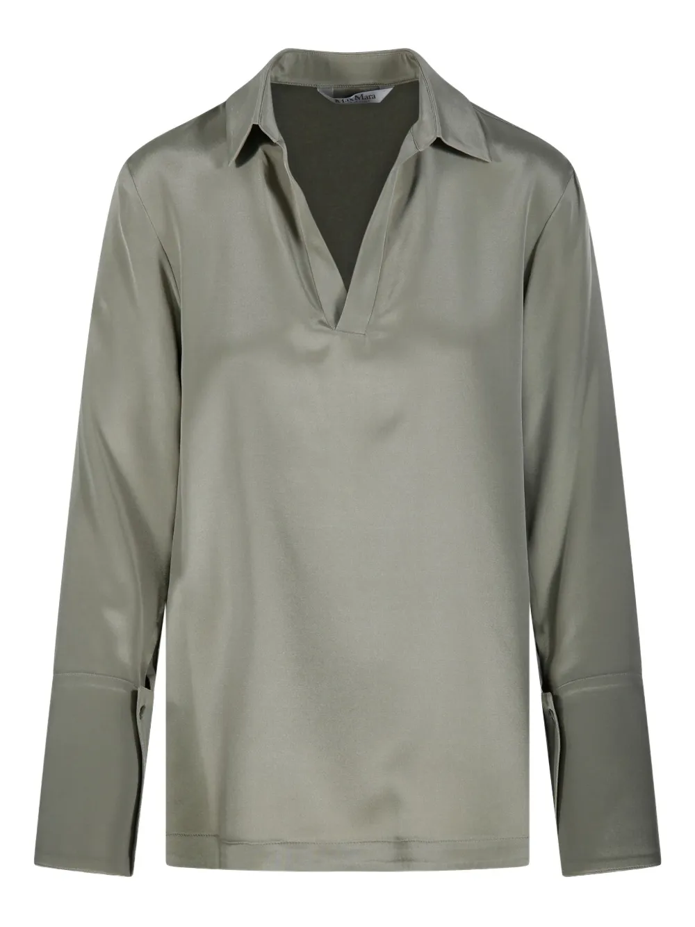 Max Mara Blouse met V-hals Groen