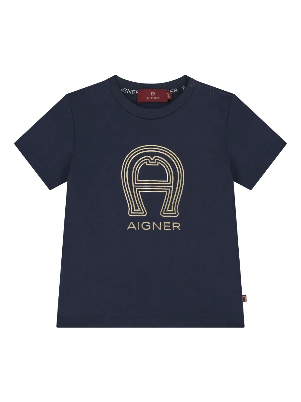 Aigner Kids logo-horseshoe T-shirt Blauw