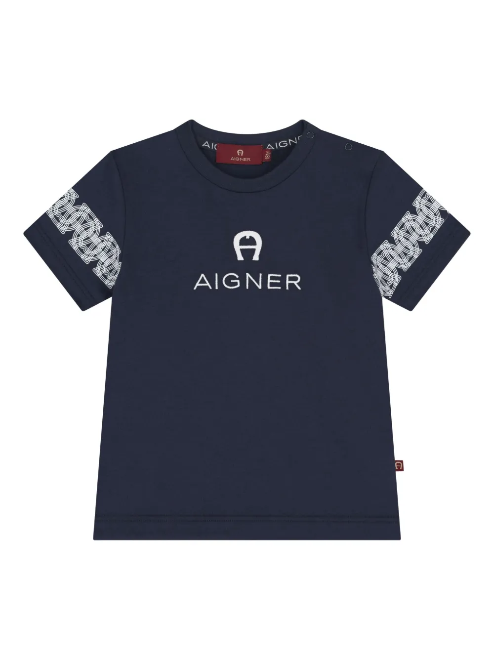 Aigner Kids logo-detail sleeve T-shirt Blauw