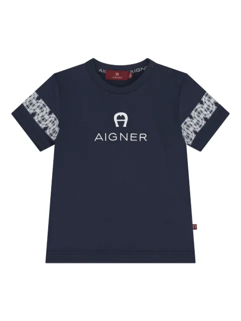 Aigner Kids playera manga corta con logo y detalles