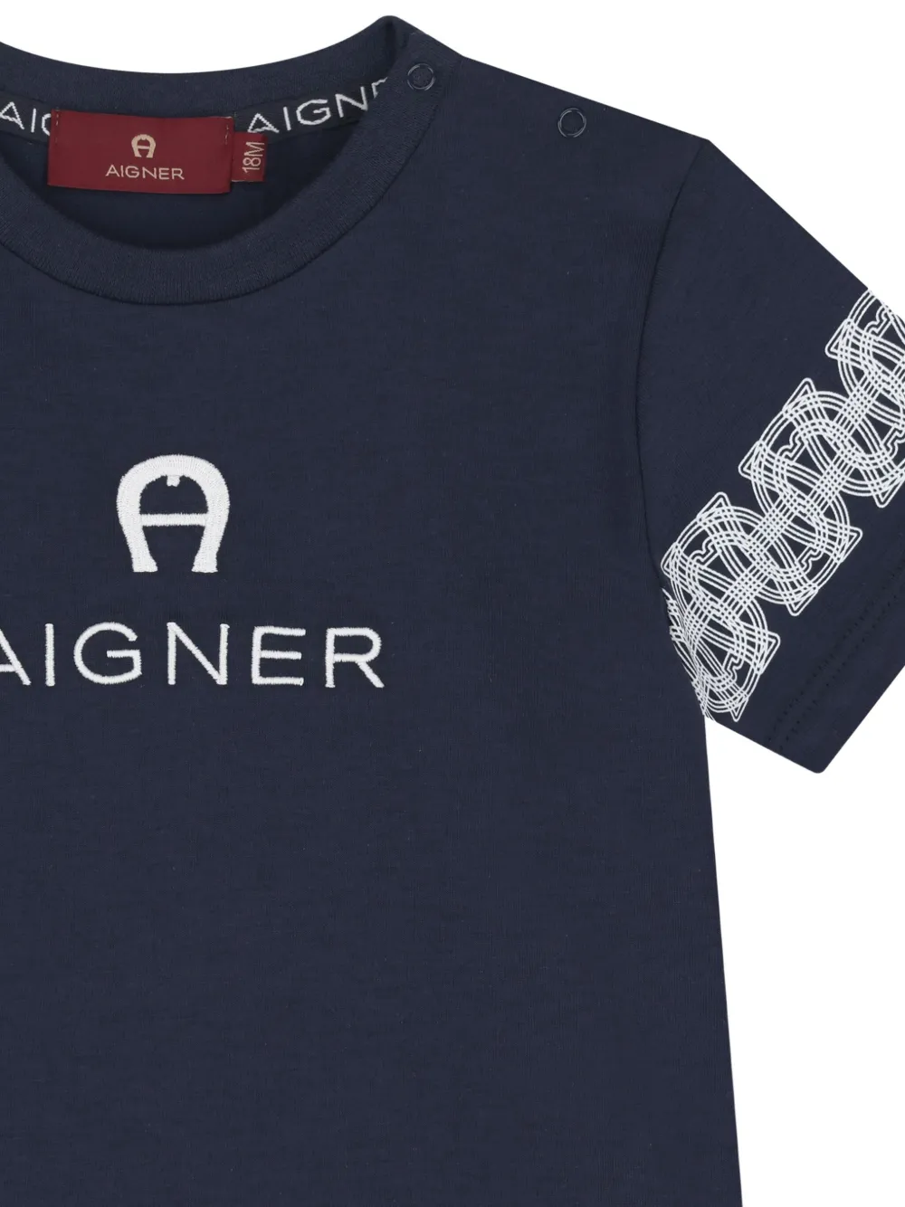 Aigner Kids logo-detail sleeve T-shirt Blauw