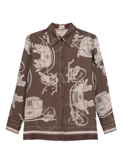 Hermès Pre-Owned camisa de seda estilo carruaje 1990