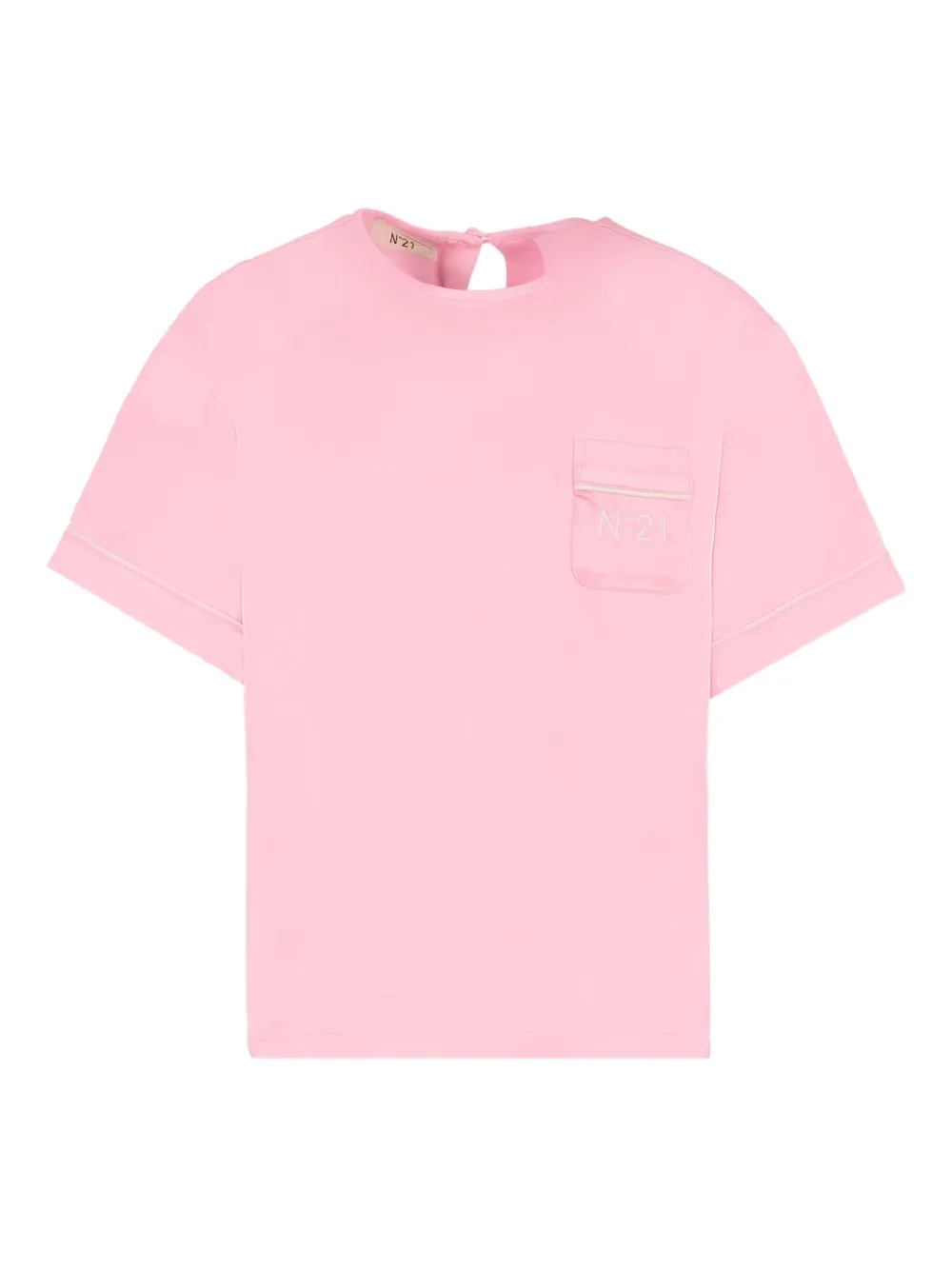 N°21 Pocket Short-sleeve Top In Pink