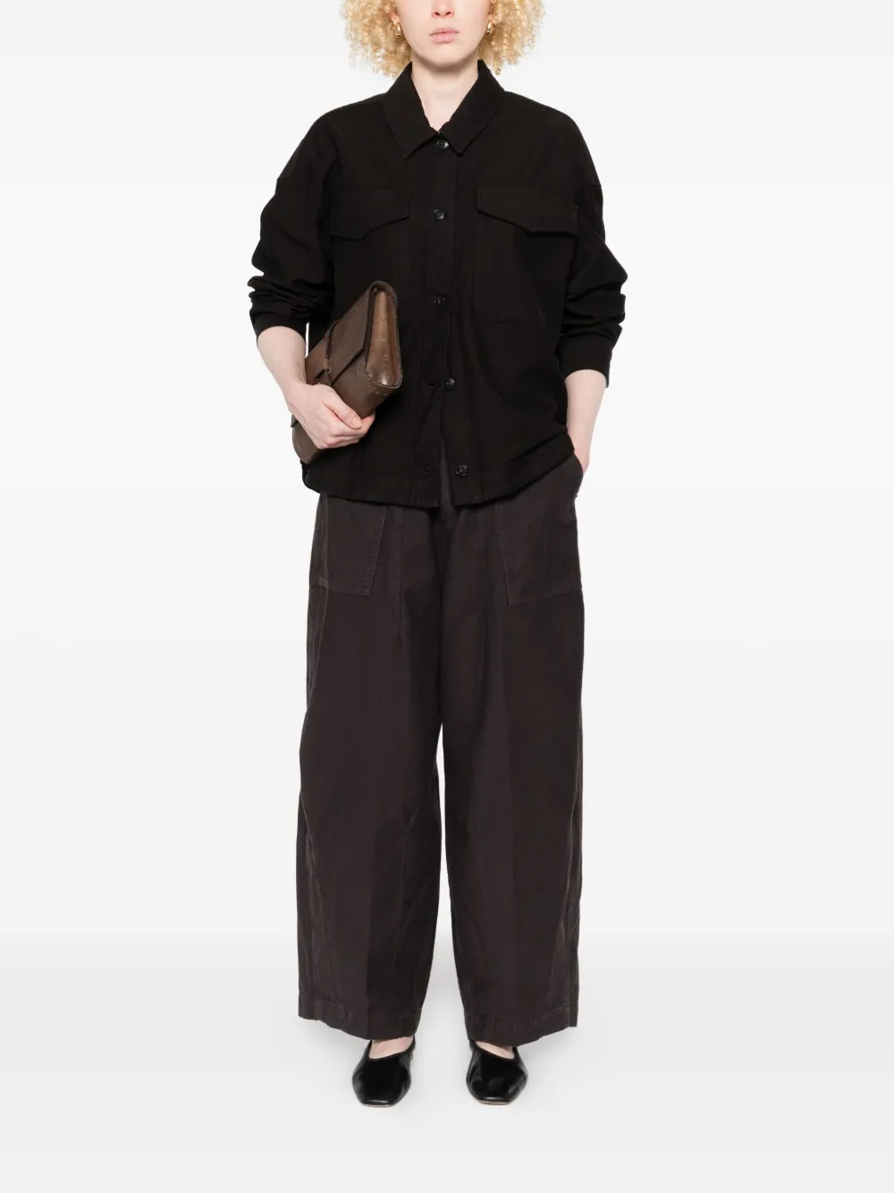 TRUE AVENUE Broek met geplooide zak - Bruin