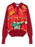 Hermès Pre-Owned 1990s silk equestrian sweater - Red