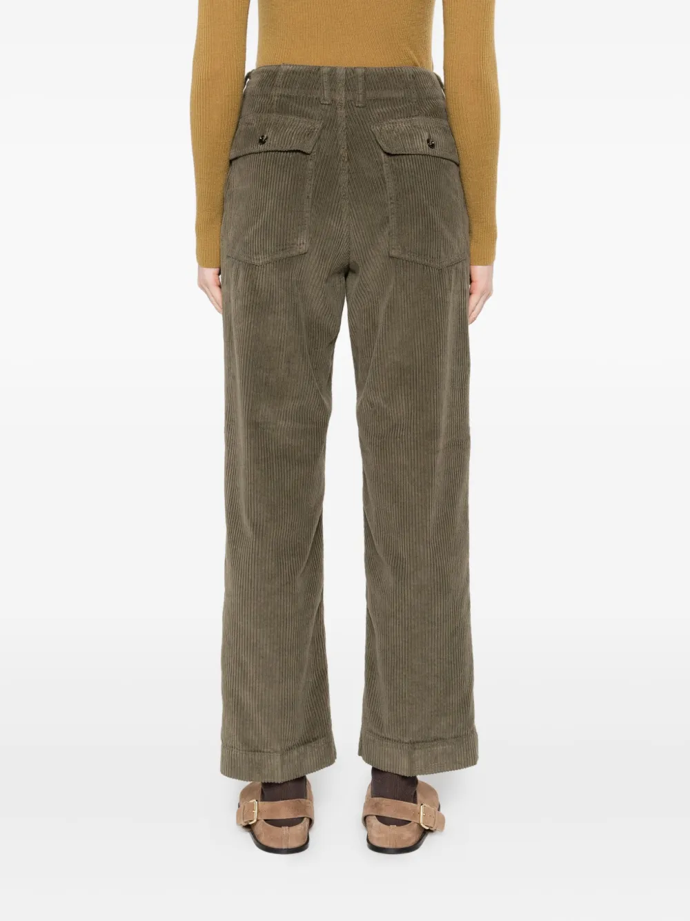 True Avenue Corduroy Trousers In Green