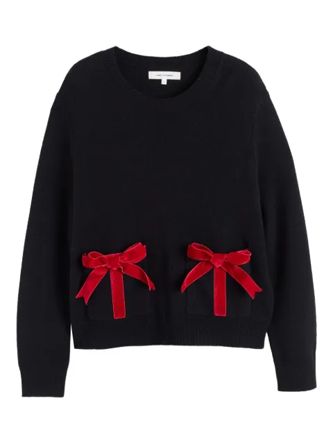 Chinti & Parker suéter con moño de terciopelo
