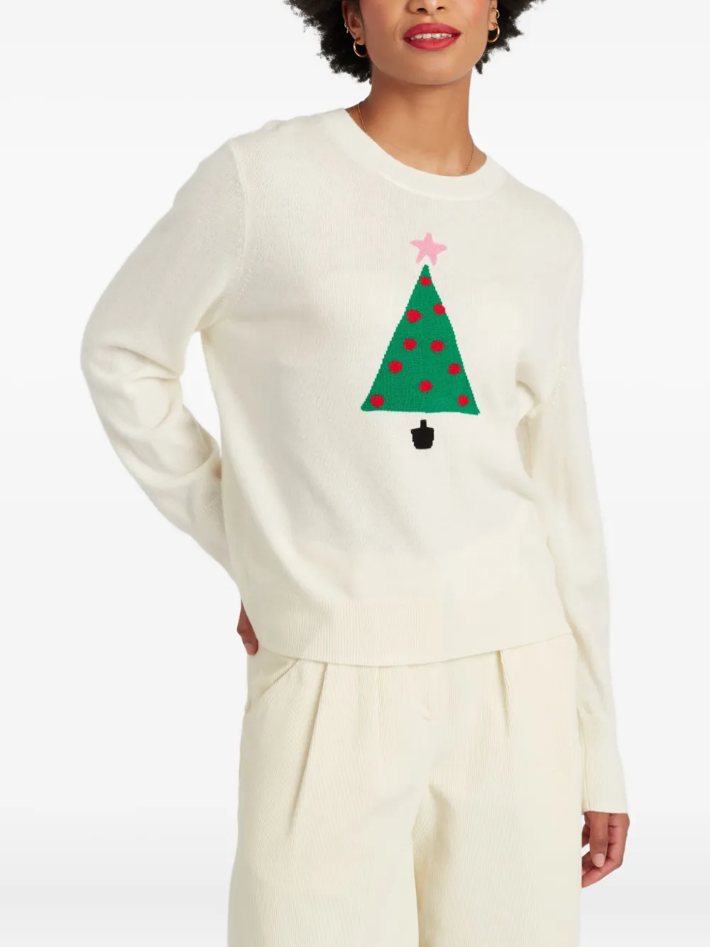 Chinti & Parker Wool-cashmere Xmas Tree Sweater In Neutral