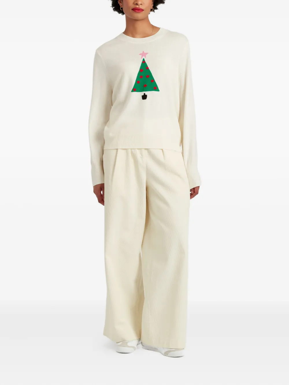 Chinti & Parker Wool-cashmere Xmas Tree Sweater In Neutral