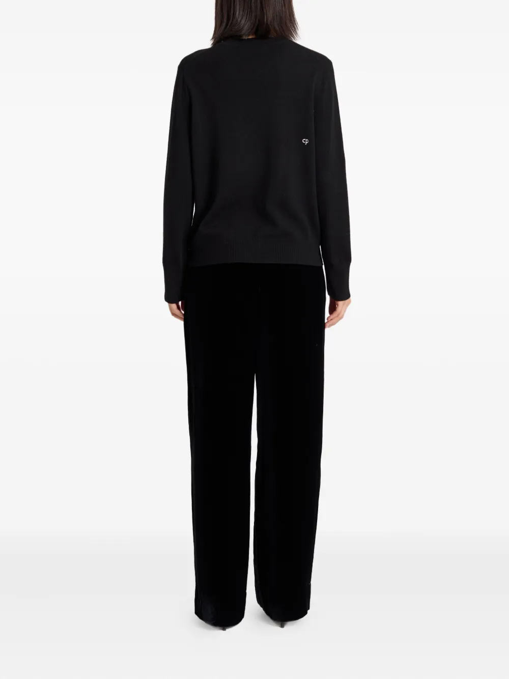 Chinti & Parker Sweater met stippen en kerstboom Zwart