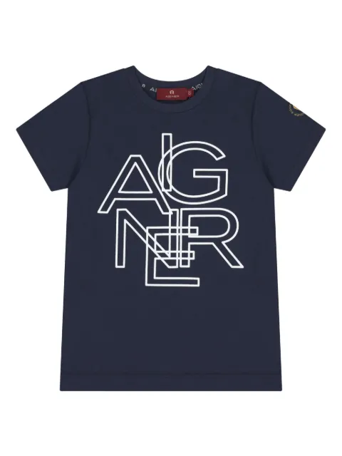 Aigner Kids logo-print cotton T-shirt
