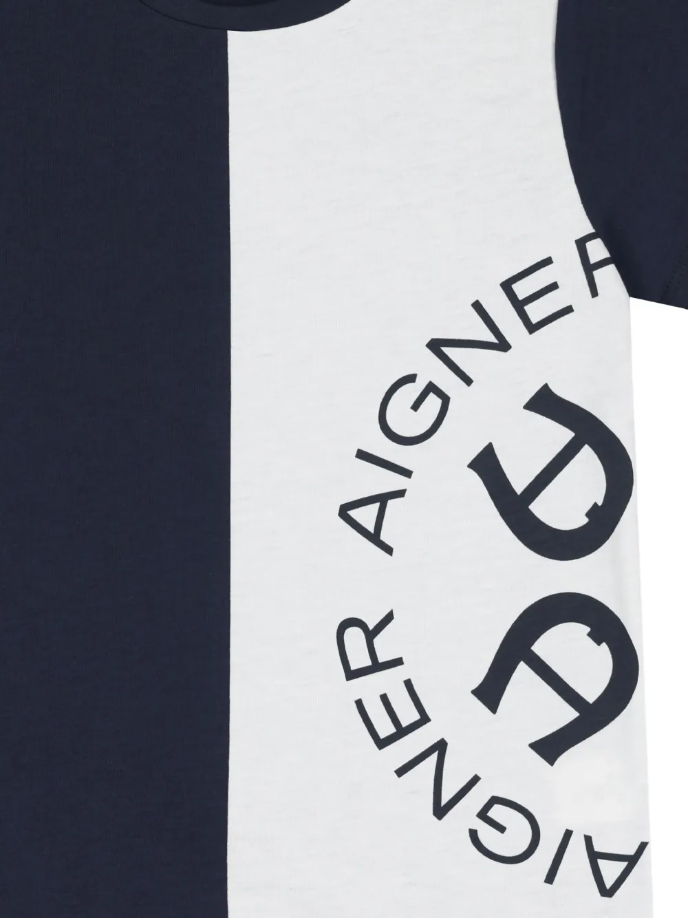 Aigner Kids T-shirt met logodetail en vlakken Blauw