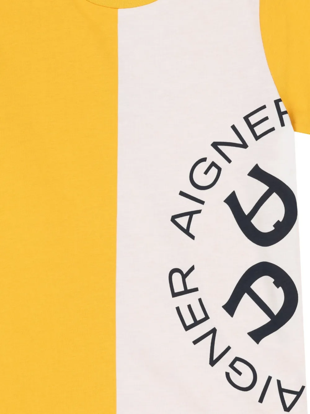 Aigner Kids T-shirt met logodetail en vlakken Geel