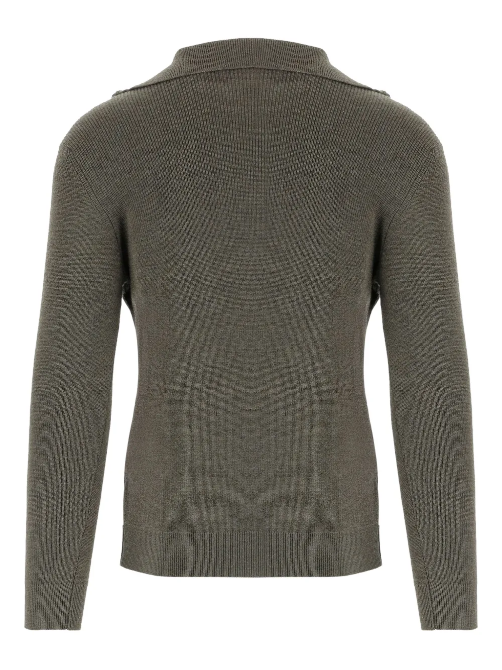 Tagliatore ribbed zip-neck sweater Groen