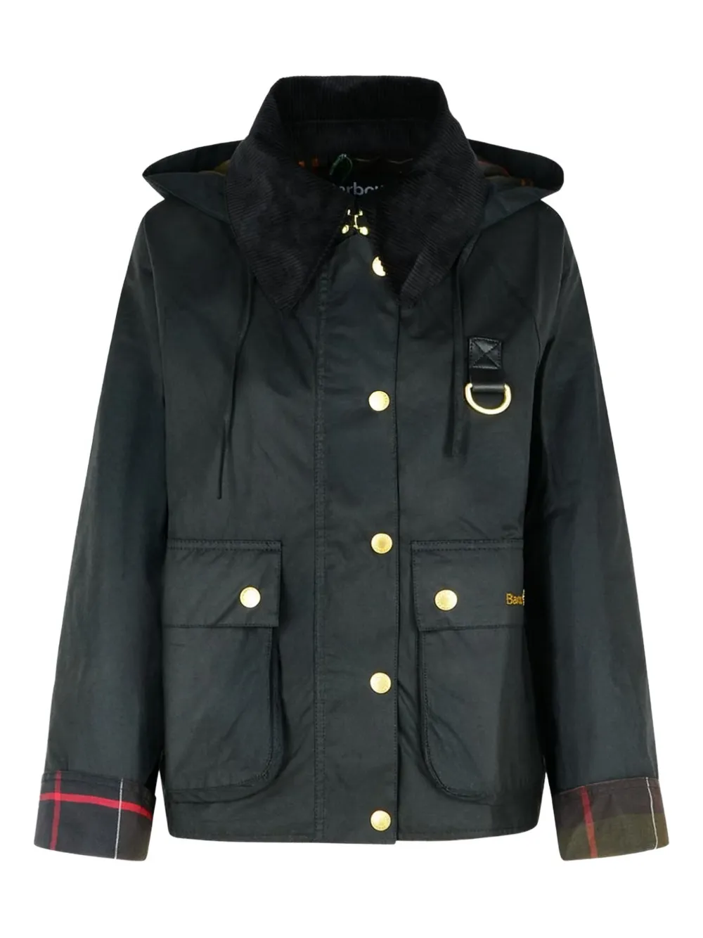 waxed-cotton hooded jacket