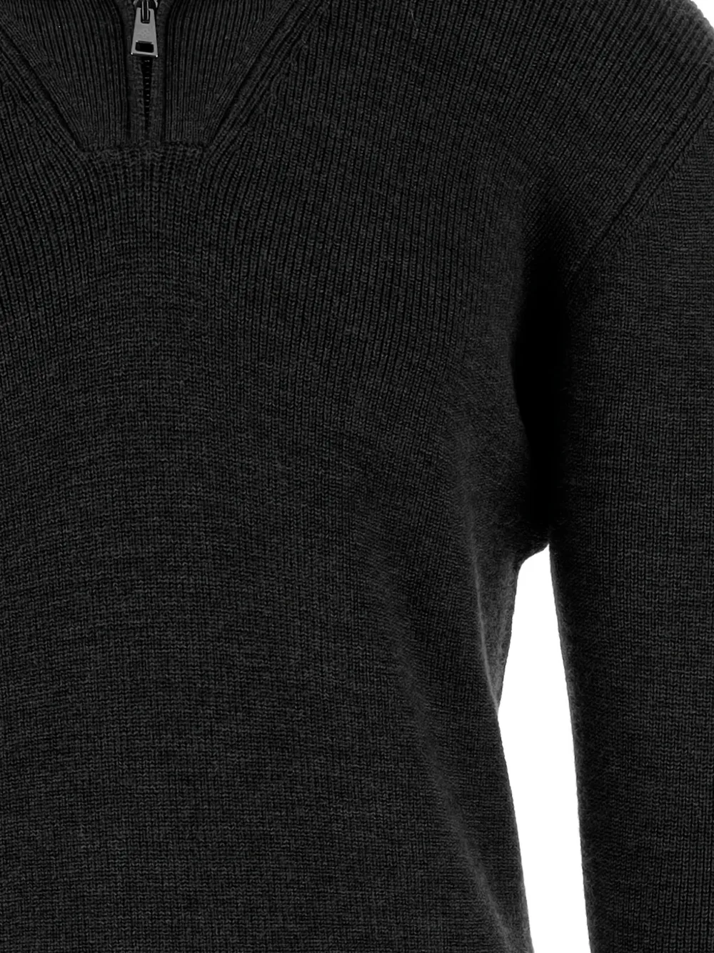 Tagliatore ribbed zip-neck sweater Zwart