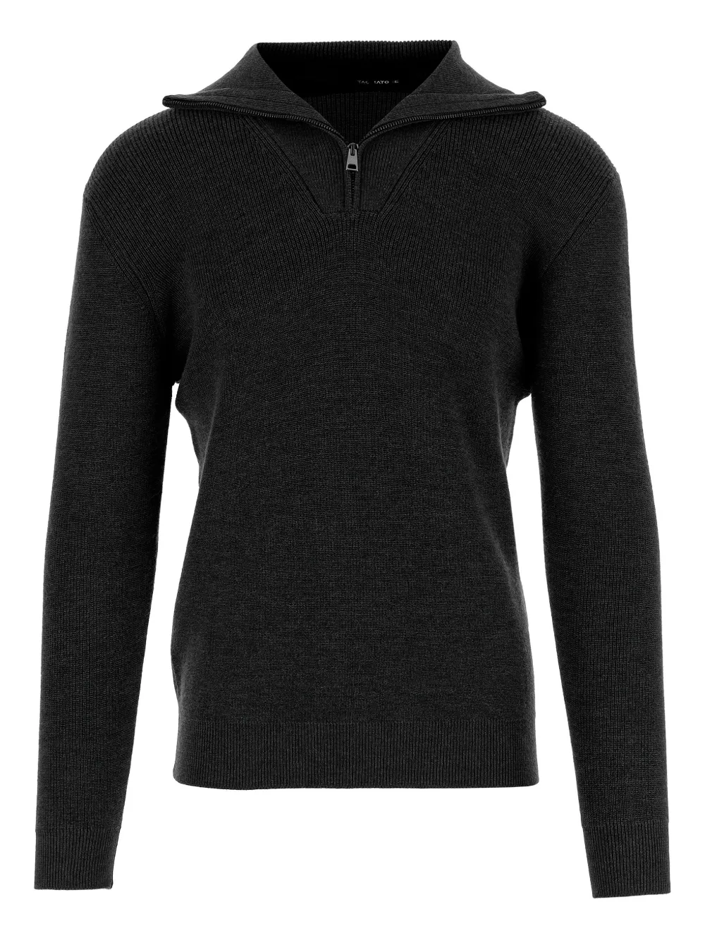 Tagliatore ribbed zip-neck sweater Zwart