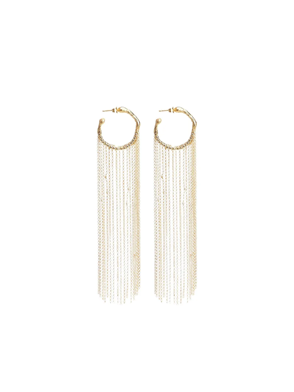 Forte Forte Chain-drop Hoop Earrings In Gold