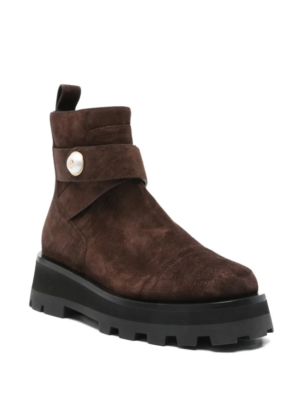 Jimmy Choo 45mm Meena Flat suede ankle boots Brown