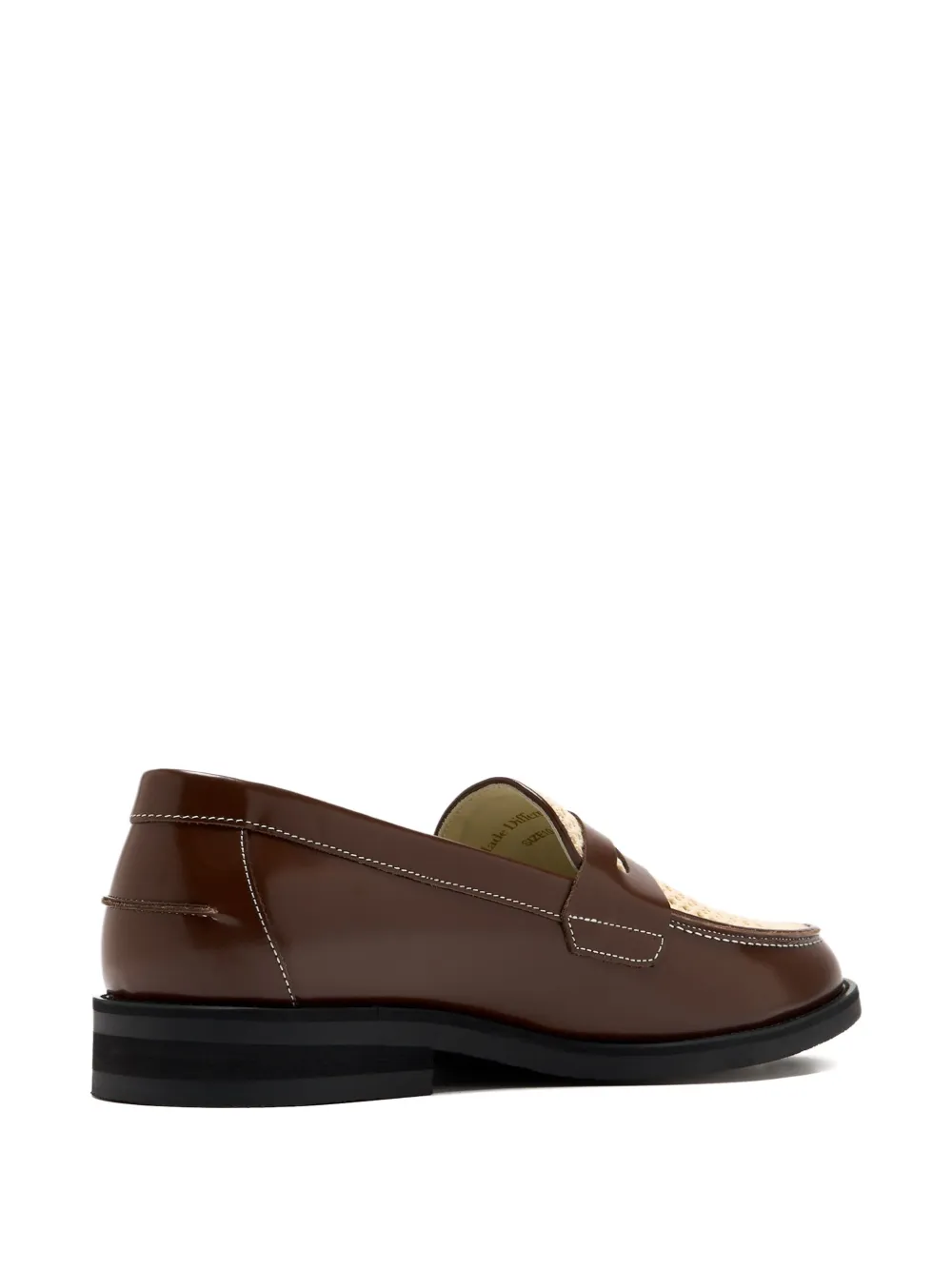 Duke & Dexter Woven-panels Leather Loafers In Brown