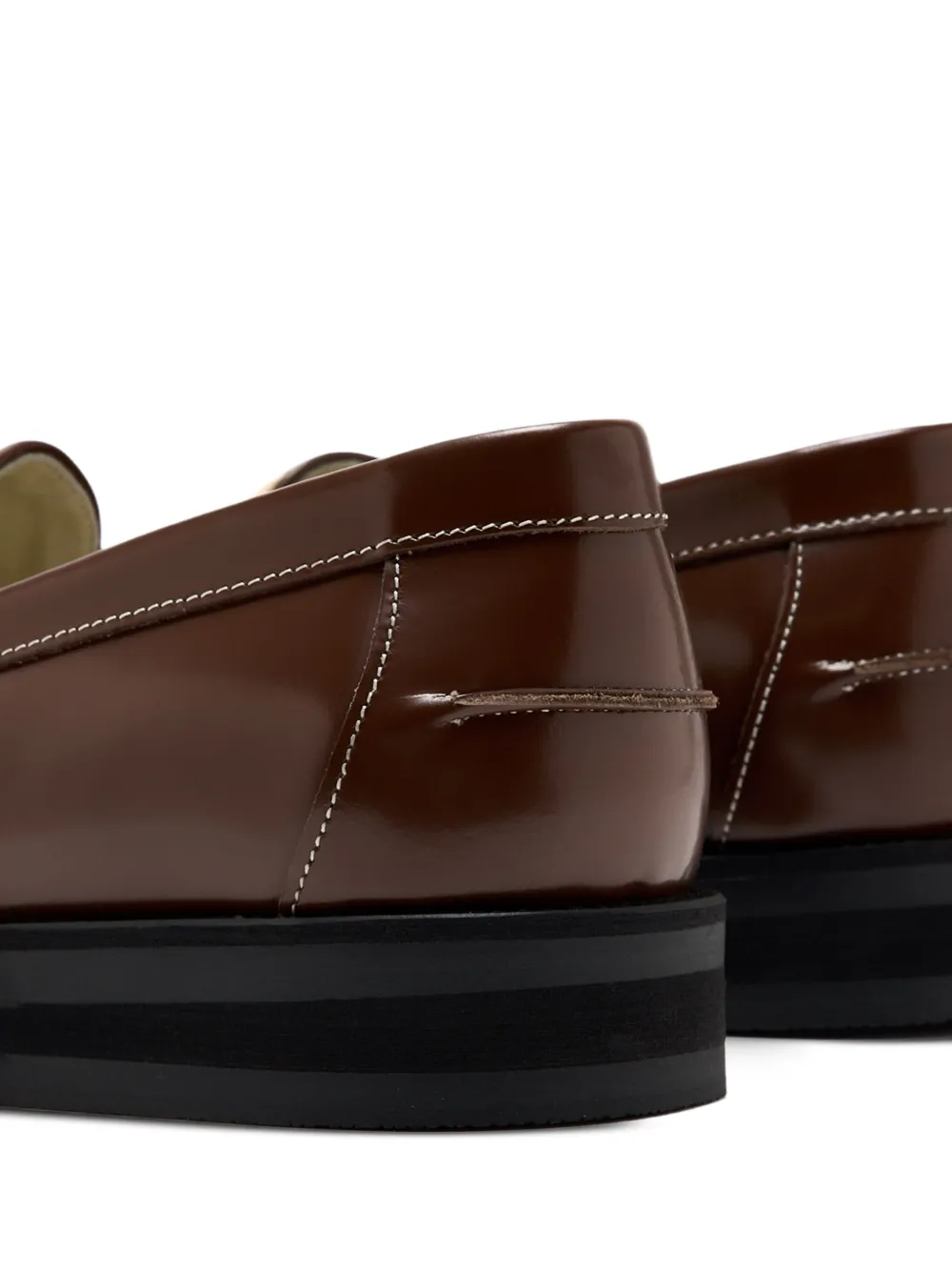 DUKE & DEXTER woven-panels leather loafers Brown