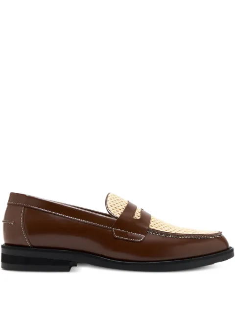 DUKE & DEXTER woven-panels leather loafers