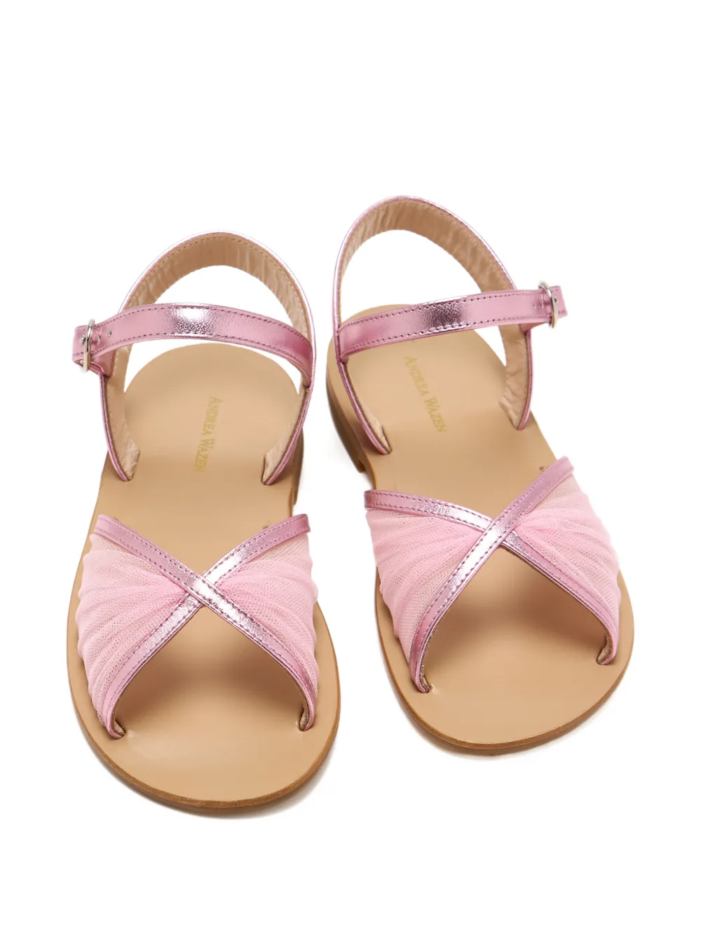 Andrea Wazen Katy twisted-detail sandals Roze