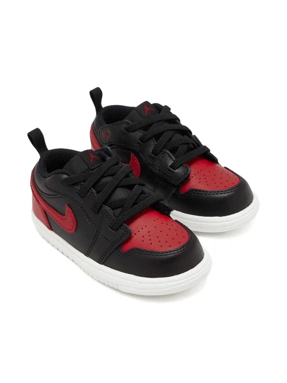 Nike Kids leather nike swoosh sneakers Black