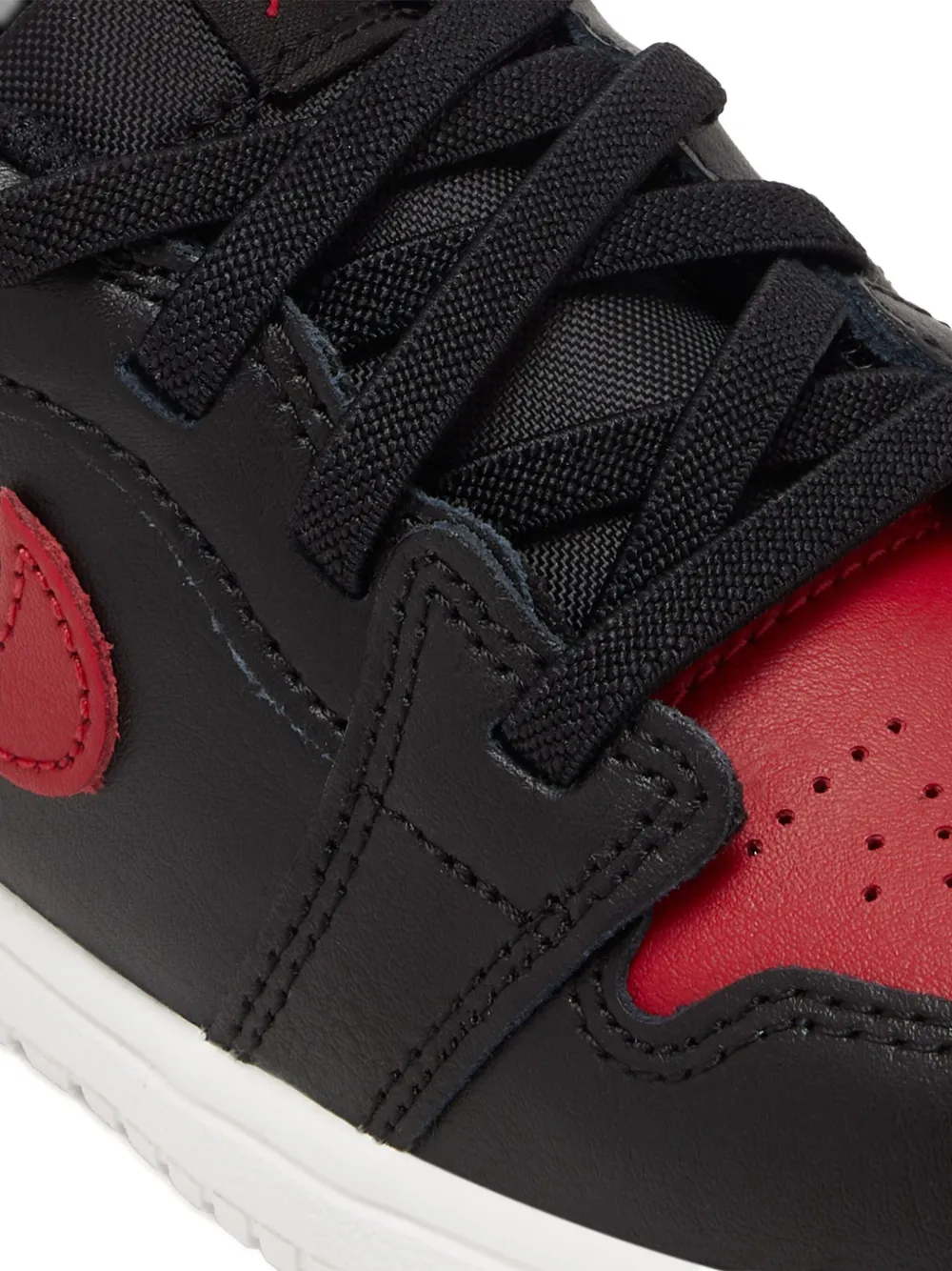 Nike Kids leather nike swoosh sneakers Black