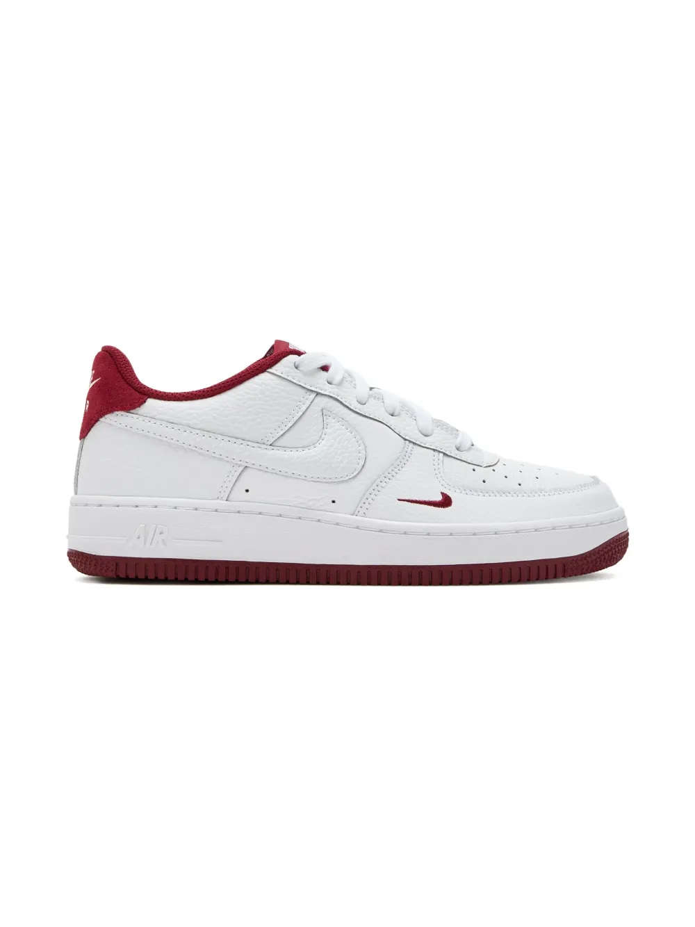 Nike Kids Air Force 1 leather-upper sneakers White