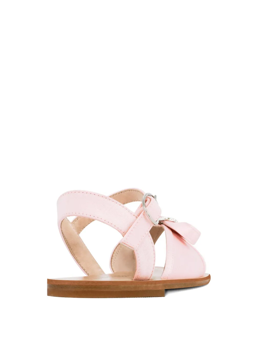 Andrea Wazen Amira Mini bow-embellished buckle sandals Pink