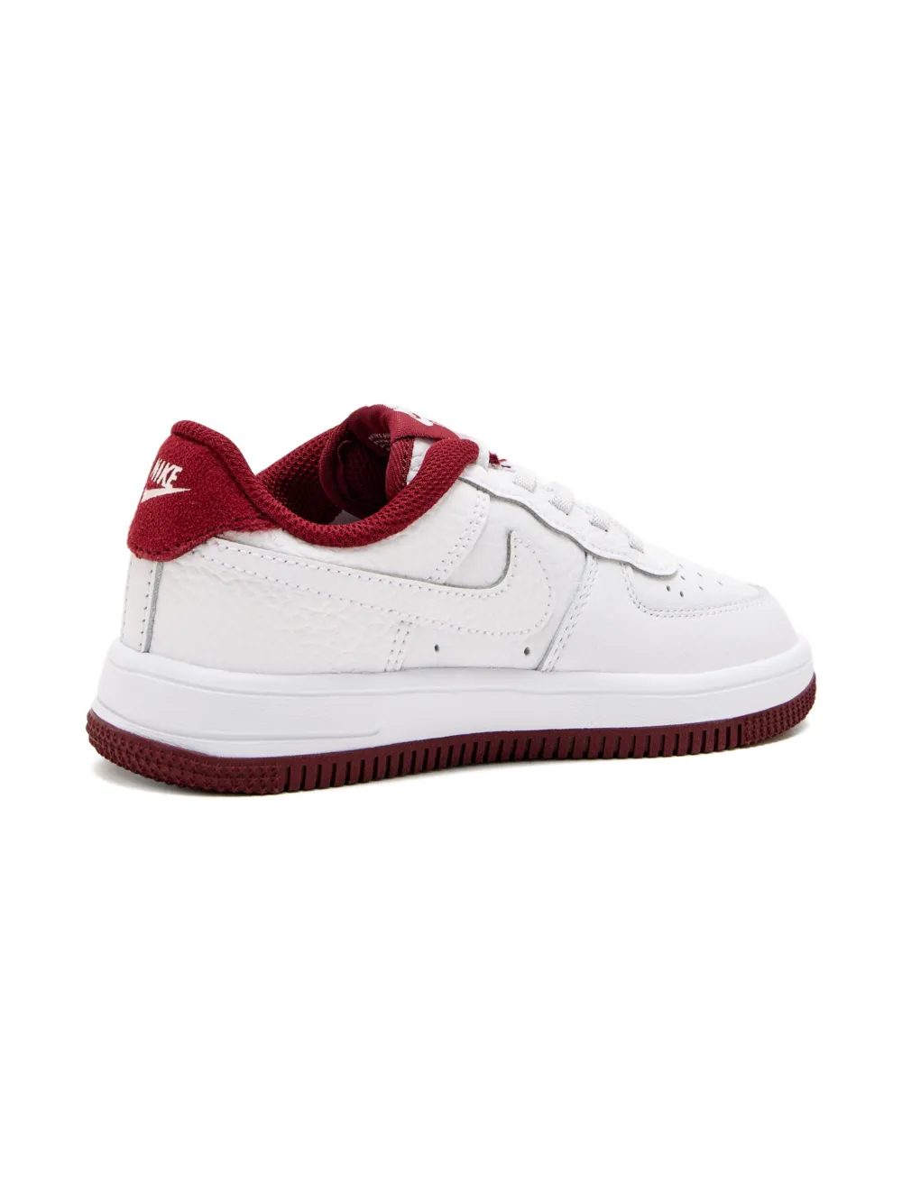 Nike Kids leather-textured crimson-trimmed sneakers - Wit