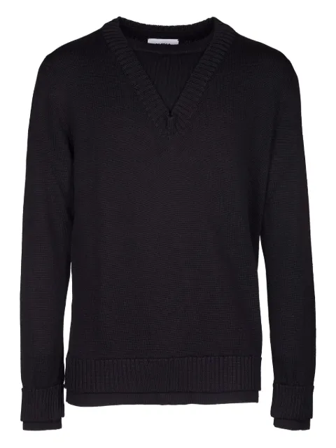 ALPHA STUDIO V-neck ribbed sweater