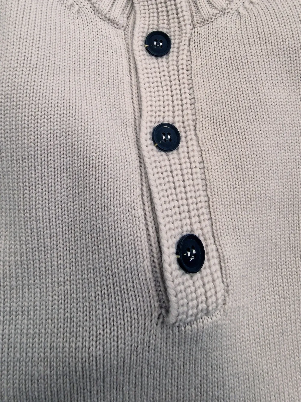 ALPHA STUDIO high-neck button sweater - Grijs