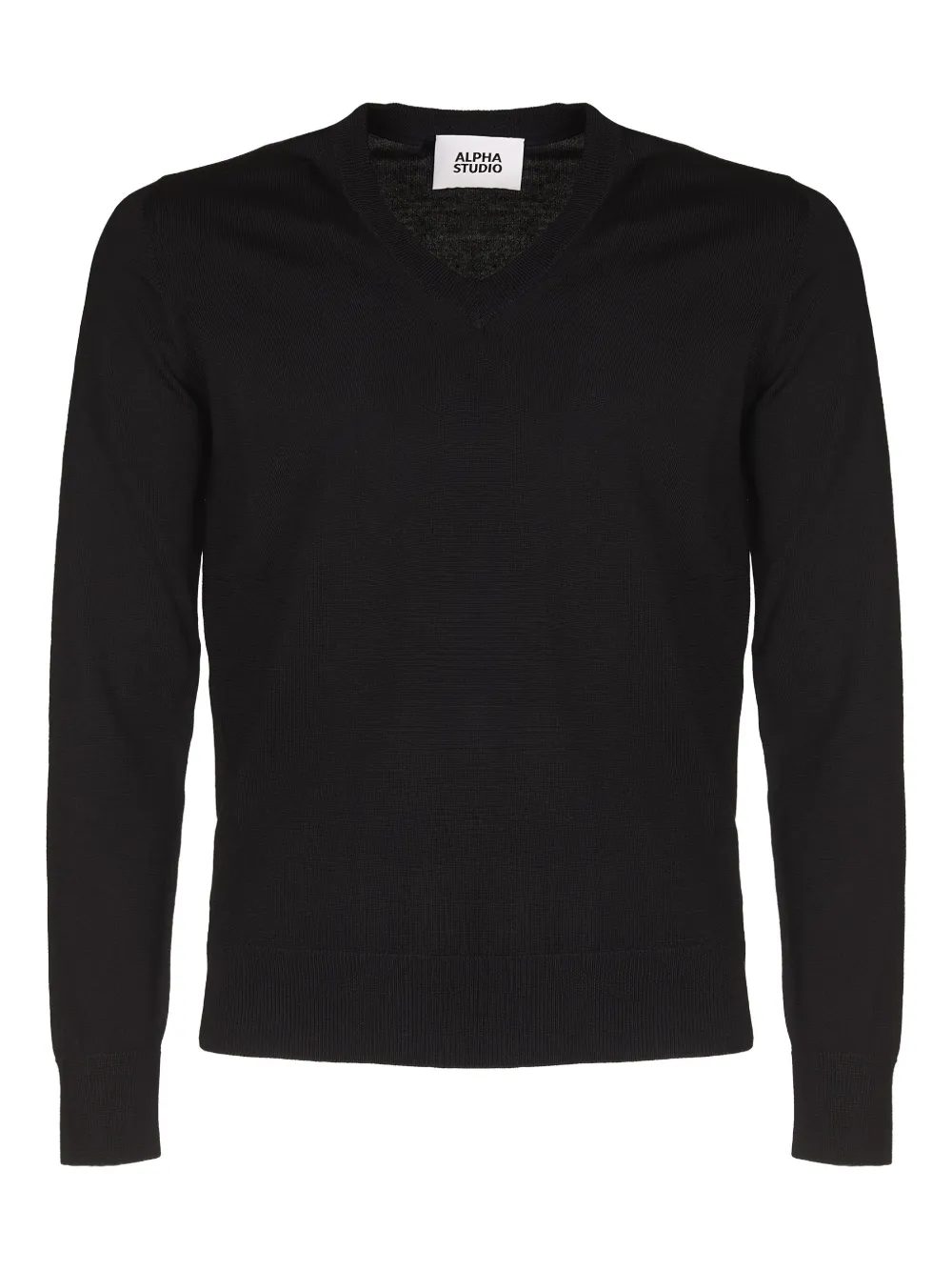 ALPHA STUDIO jersey con cuello en V | negro | Image 1