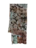 GAYNOR BONGARD floral-print wool scarf - Brown