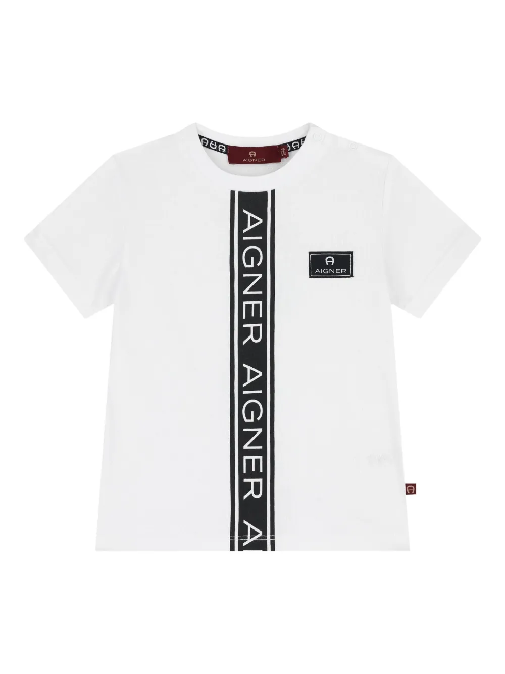 Aigner Kids T-shirt met logoband Wit