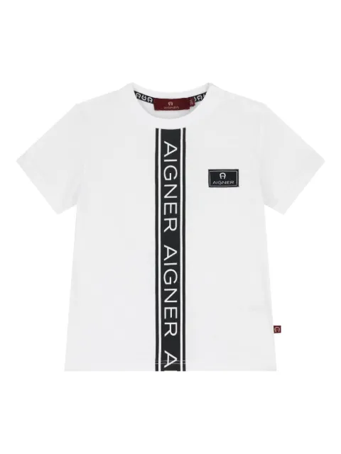 Aigner Kids playera con franja del logo