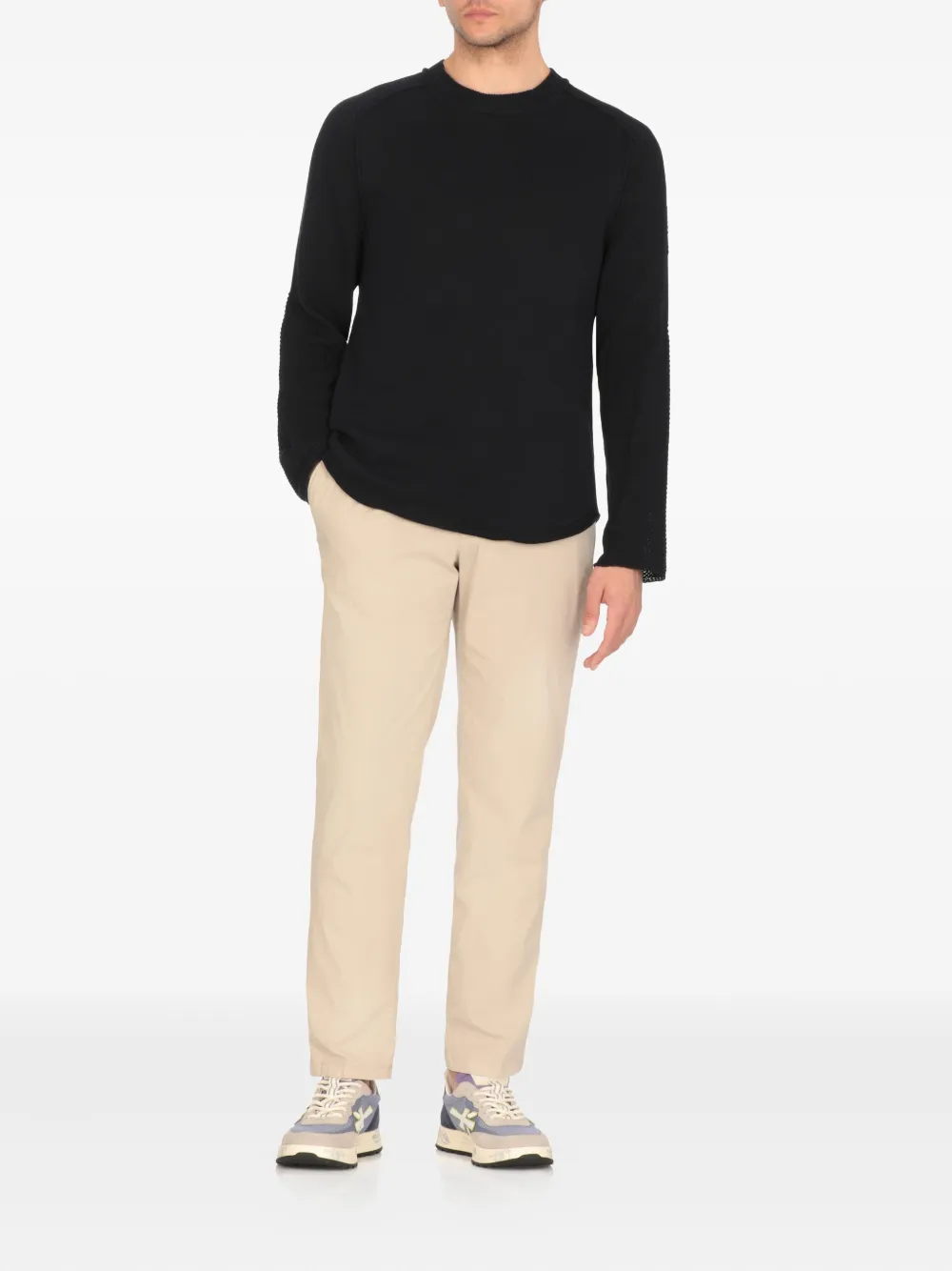 Premiata crew-neck cotton sweater - Blauw