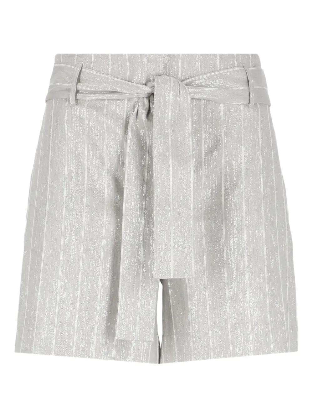 striped belted shorts