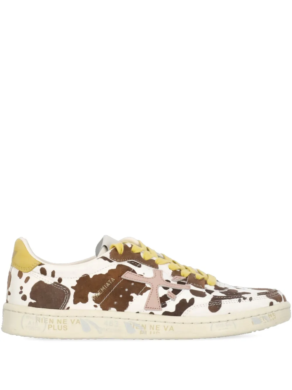 Premiata animalier pattern lace-up sneakers White