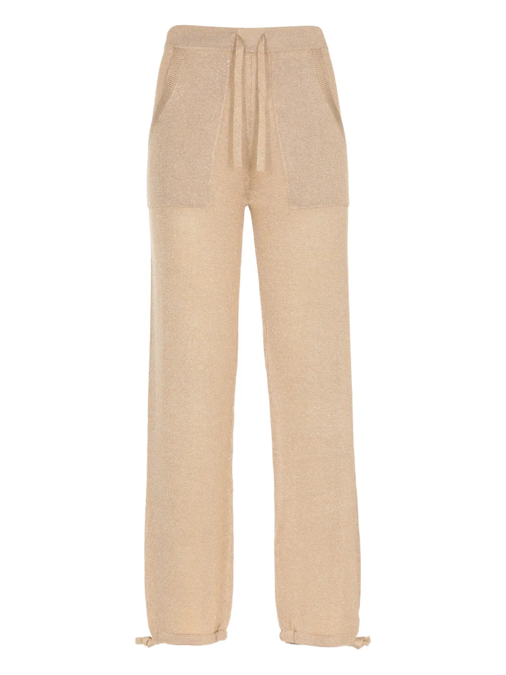 lurex-effect elastic-waist trousers